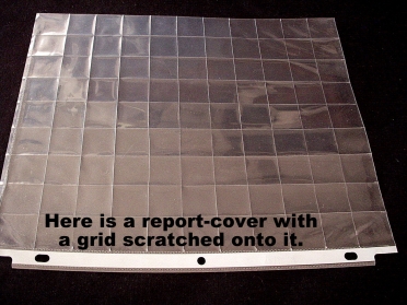 report-cover with a grid etched onto it