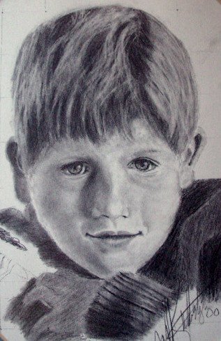 Pencil Drawing of a Young Boy